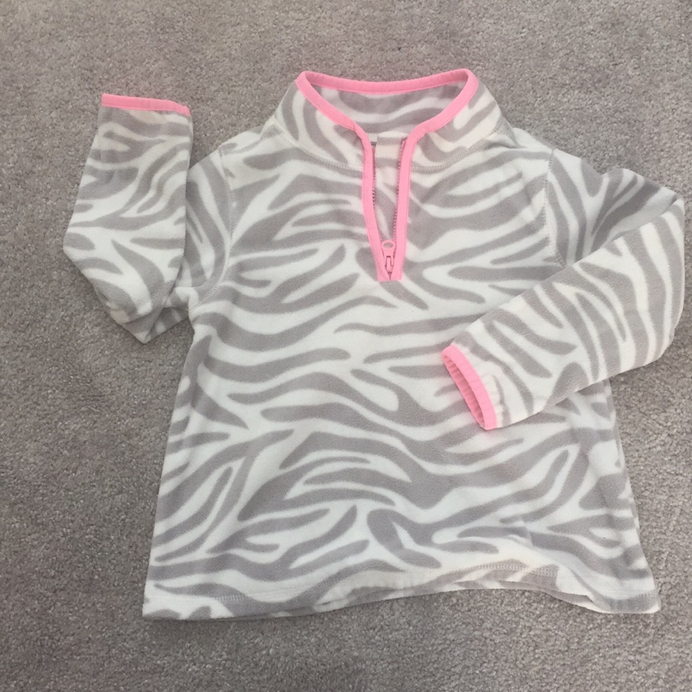 Girls 4T Gray and Pink Fleece Pullover